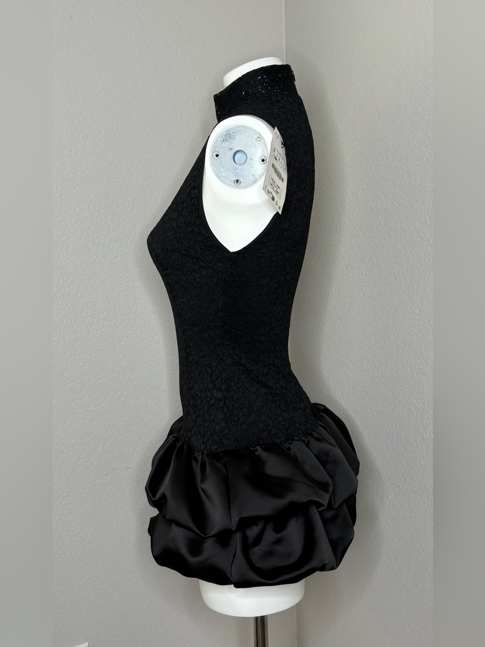 Zara‎ Sleeveless Lace Bubble Skirt Mini Dress Small New Going Out - Picture 5 of 16